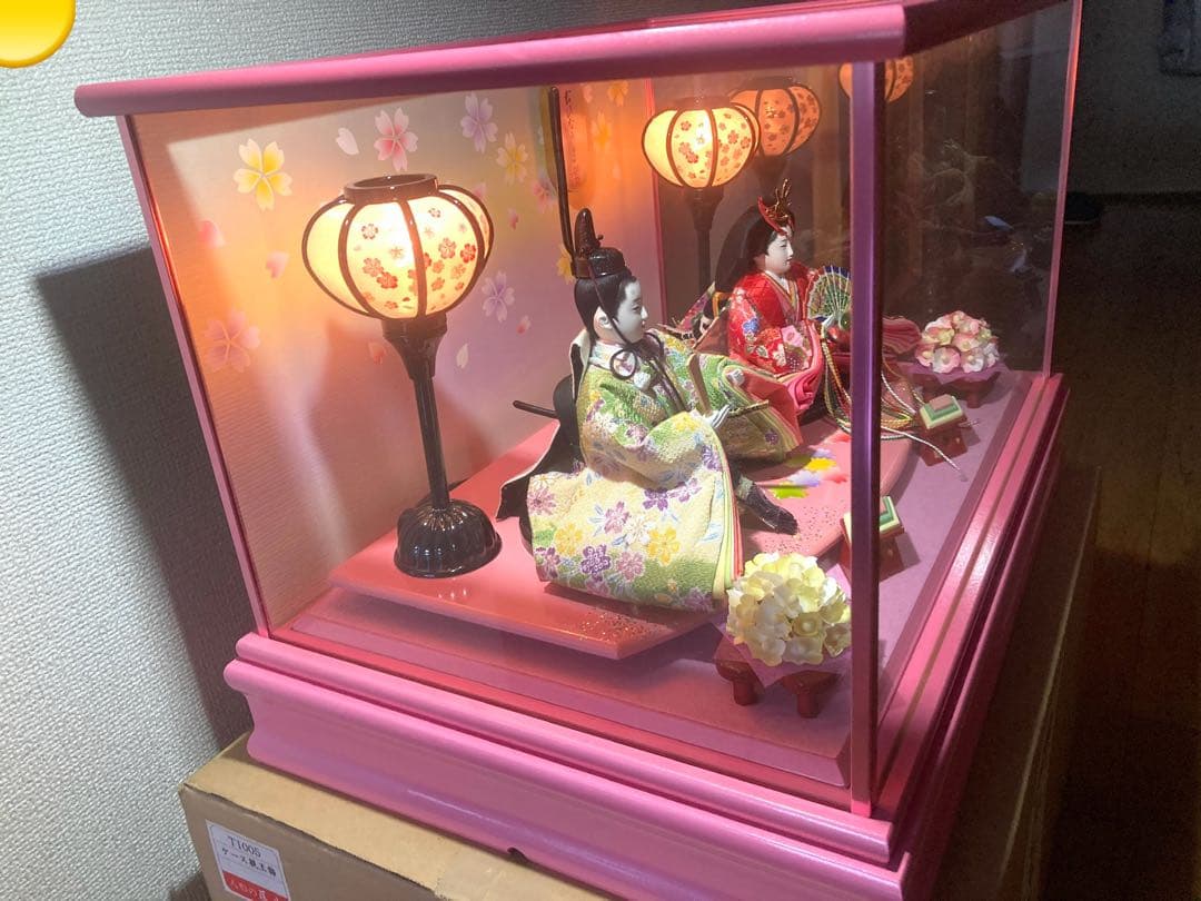 雛人形　ひな人形　親王ケース飾り　ガラスケース入り