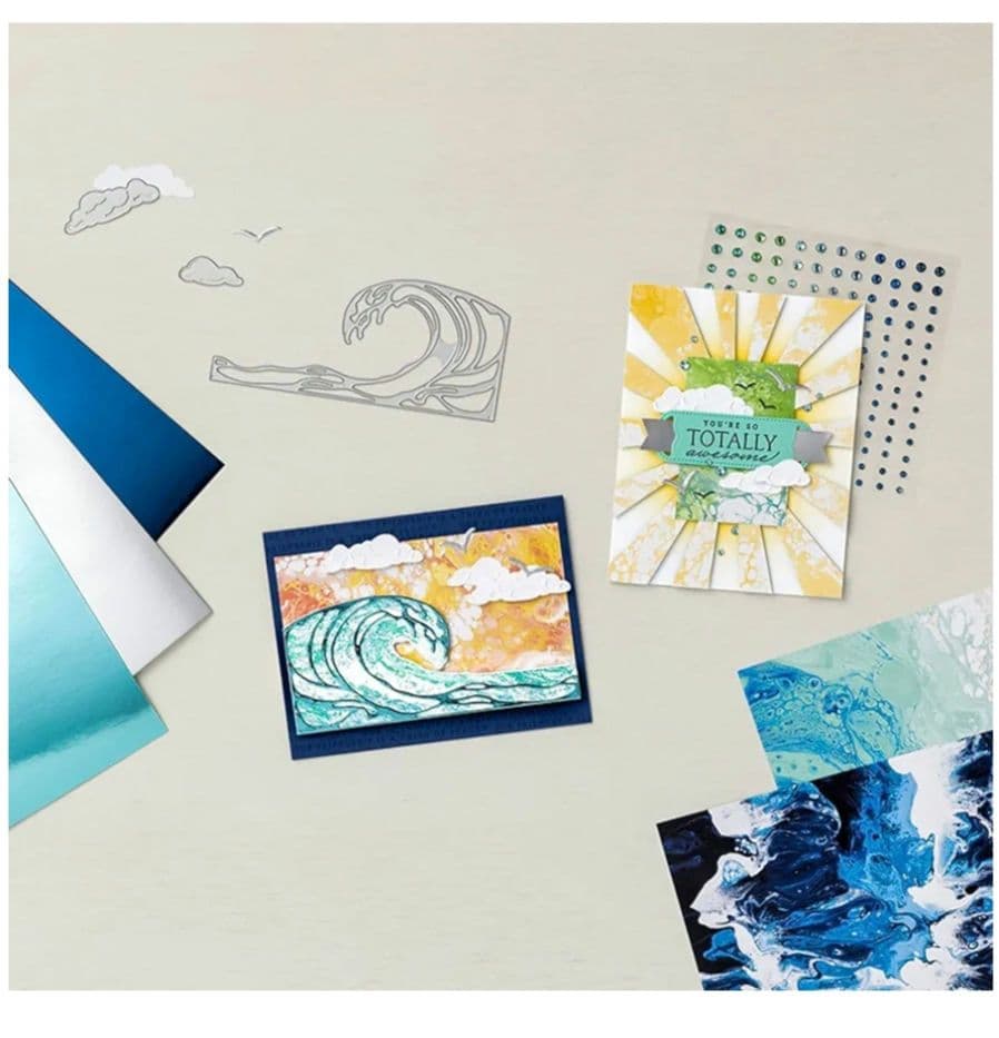 １点限り♡未使用　美しい波のスタンプ＆ダイ　スタンピンアップ