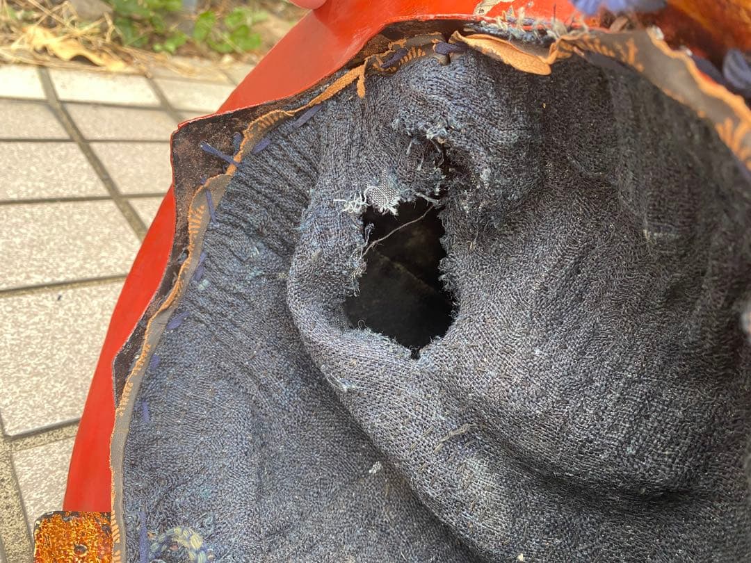 古い兜　ももなり兜？　甲冑　アンティーク　インテリア　時代武具　漆