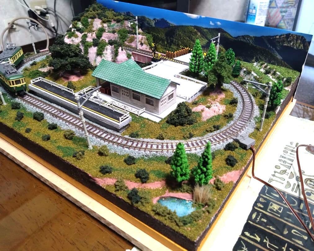 Nゲージ鉄道模型 ジオラマ 透明ケース付き　A3サイズ