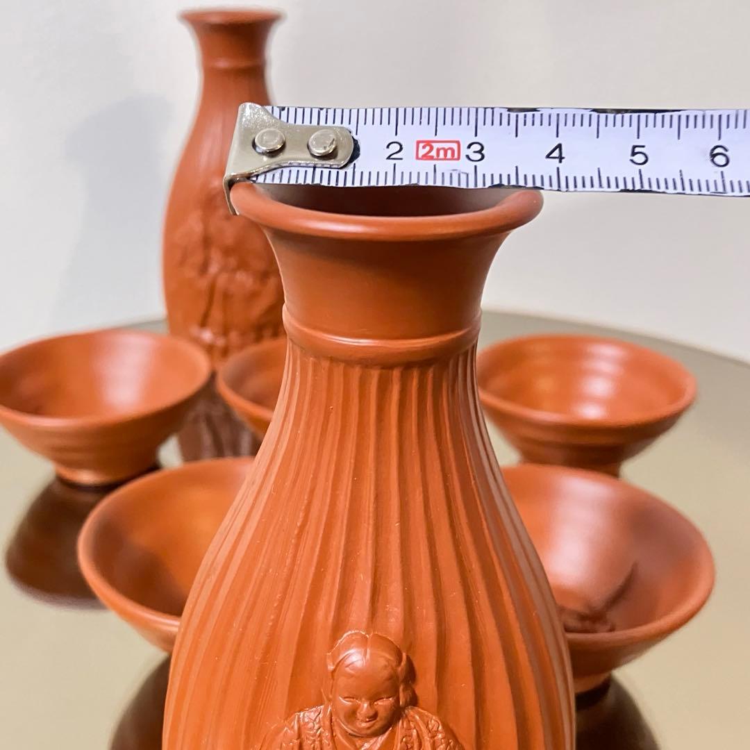 常滑焼 朱泥 酒器揃 『般若』『おかめ』