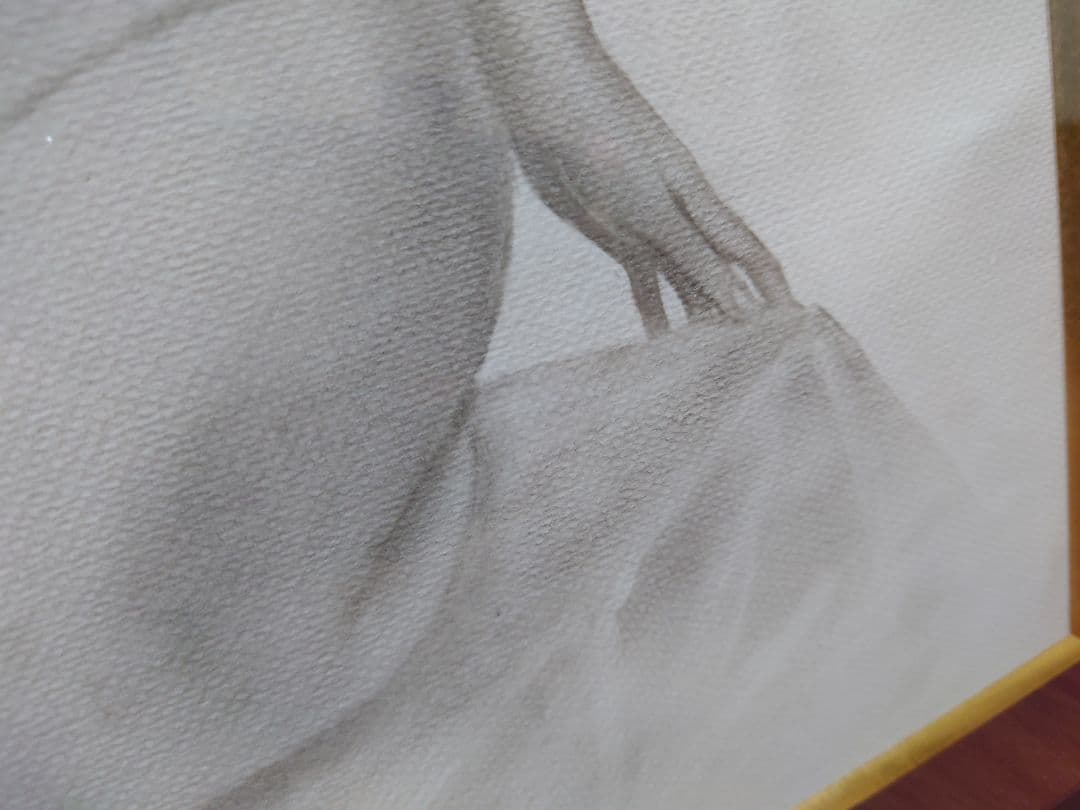 人見友紀 「裸婦」真筆 鉛筆画 絵画