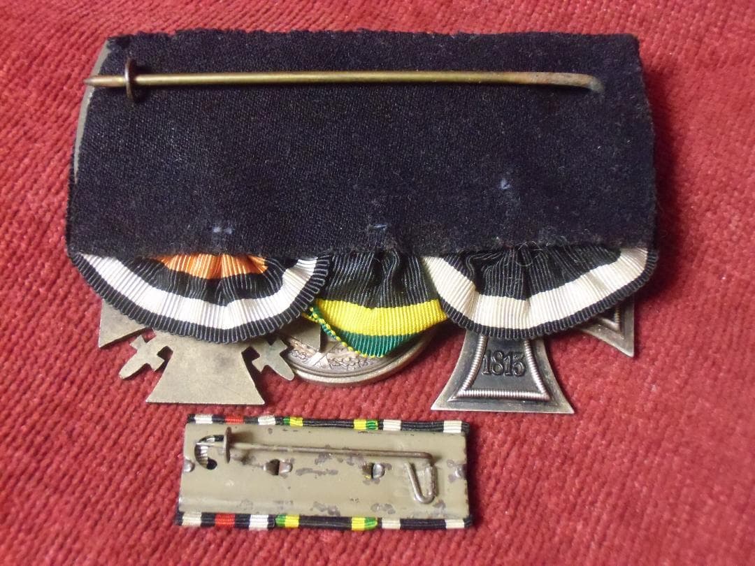 ドイツ軍/ザクセンＷ.Ｅ大公国３連メダルバー＆野戦用拡張型リボンバー（実物）