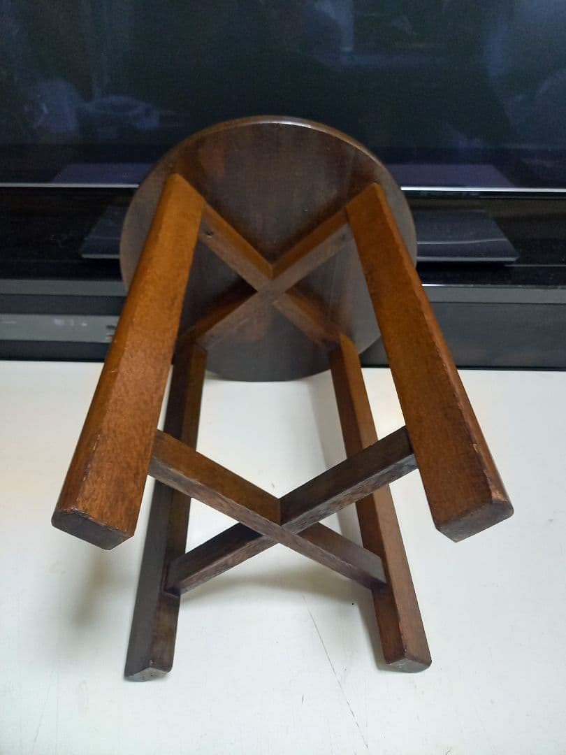 希少　1960's　スピンドル　ウッド　ブランチ　サイドテーブル　スツール