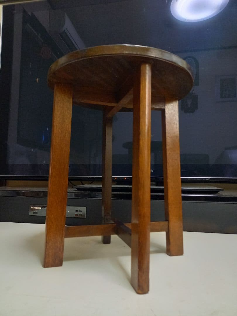 希少　1960's　スピンドル　ウッド　ブランチ　サイドテーブル　スツール