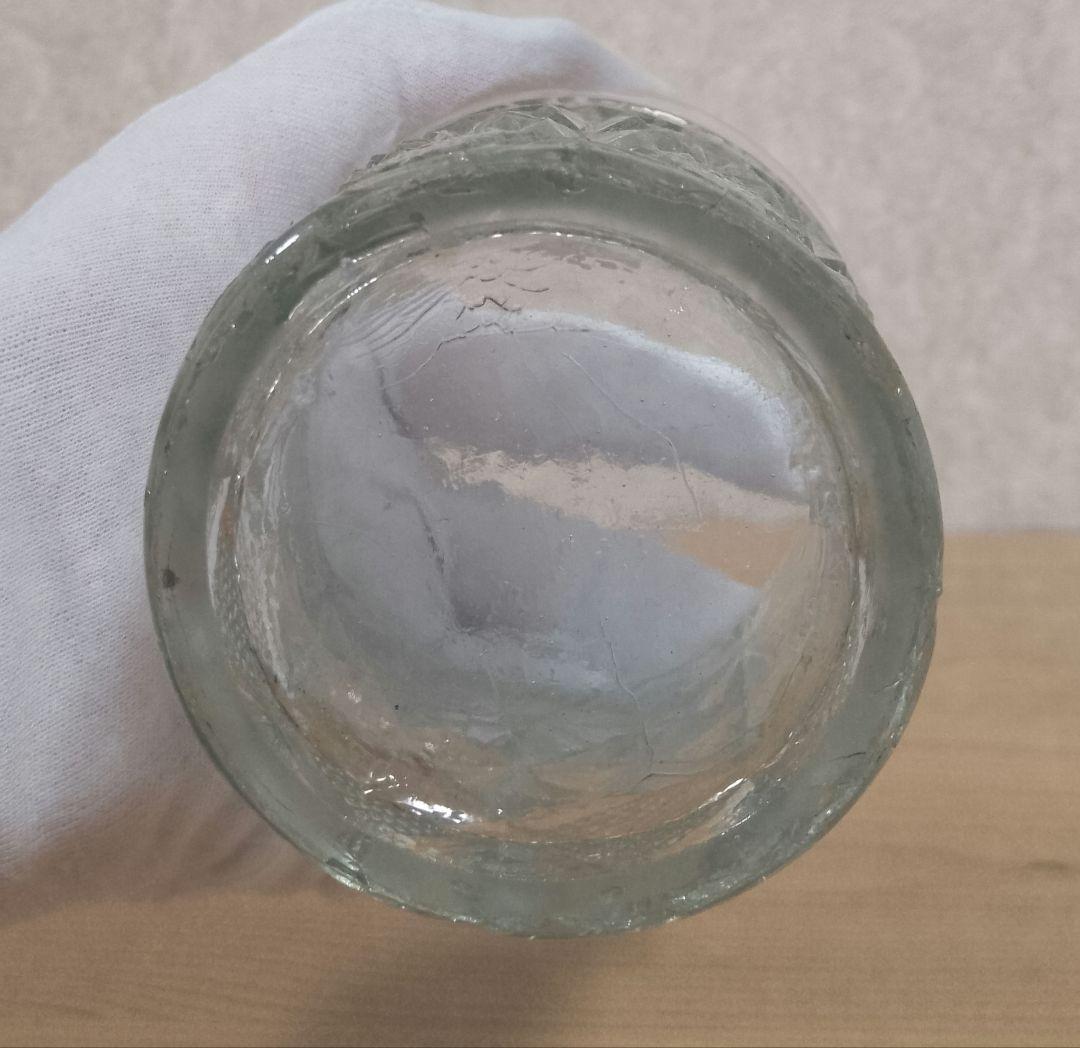 大正〜昭和初期  プレスガラス 幾何学文様 水飲みコップ