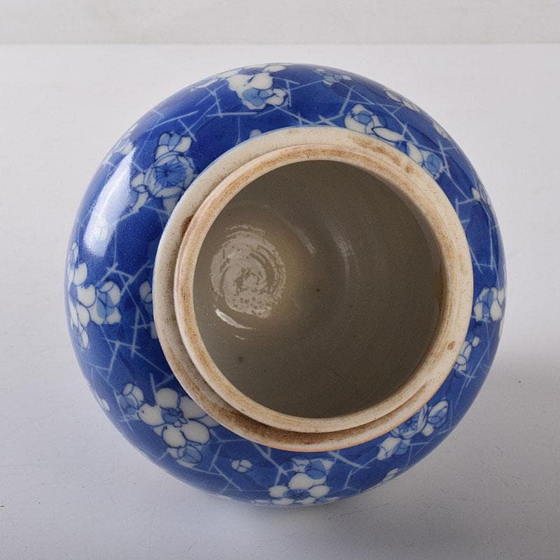 煎茶道具　瀬戸焼　古瀬戸　染付　扇窓絵花文　茶壷　茶心壷　V　R8235