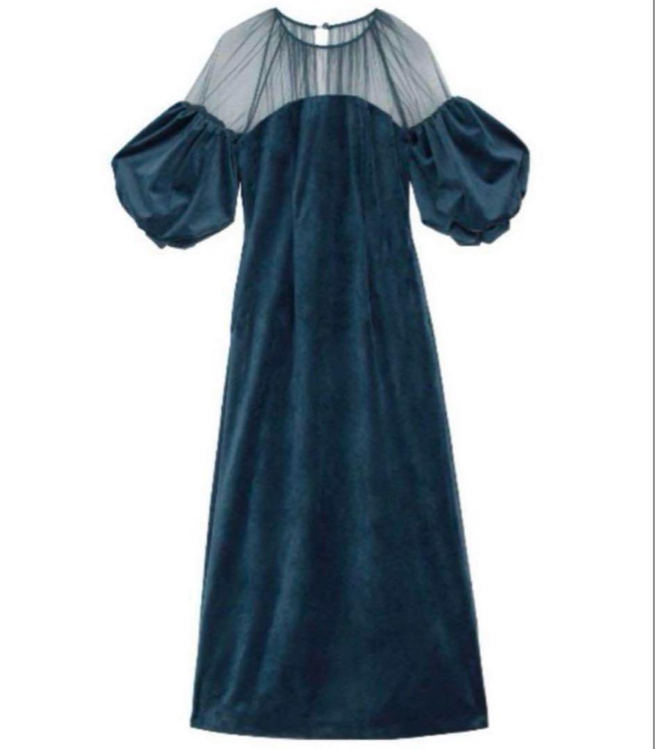 スーツ・フォーマル・ドレス Ameri SOUFFLE SLEEVE VELOUR DRESS