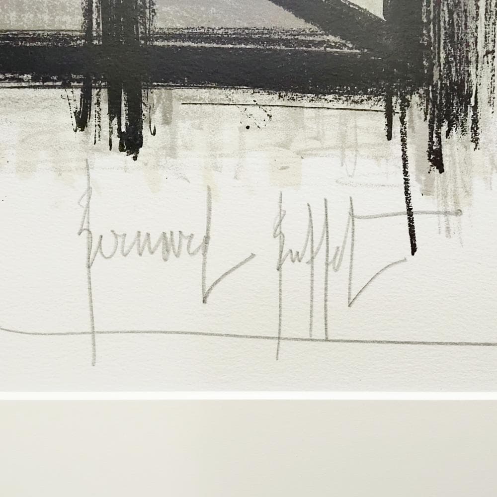 ビュッフェ　果物のある静物　1967年　リトグラフ　版画　直筆サイン　額付　真作