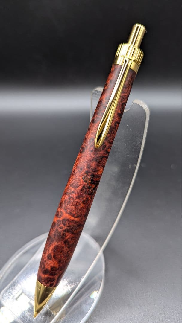 449ペン工房翌檜　極上　本花梨　瘤杢　木軸シャーペン　ボールペン