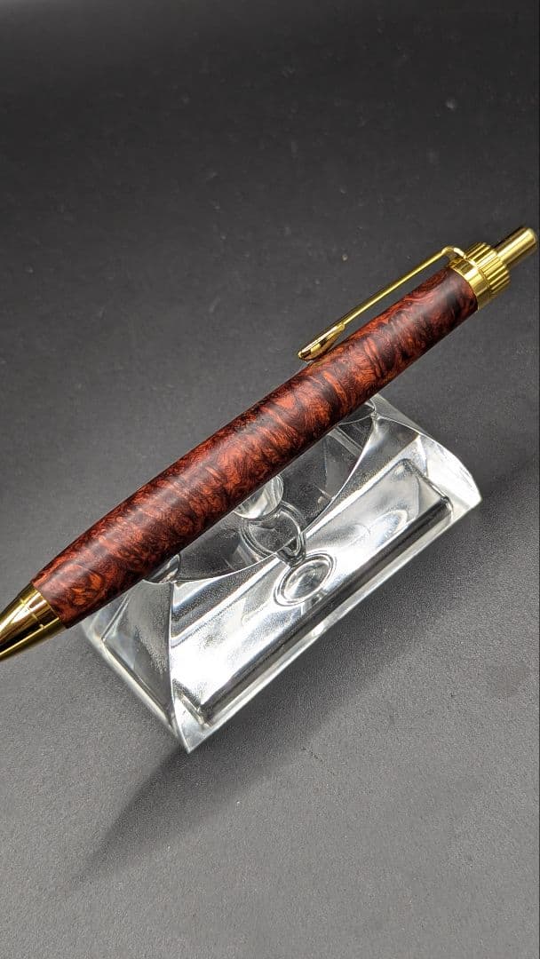449ペン工房翌檜　極上　本花梨　瘤杢　木軸シャーペン　ボールペン