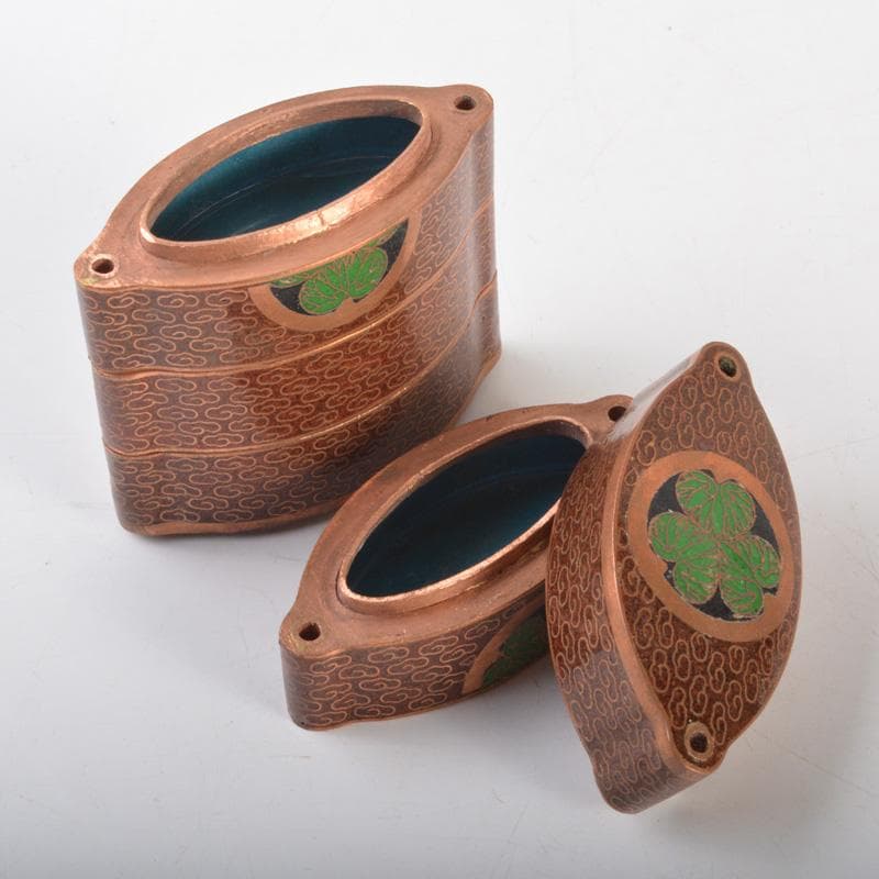 時代提げ物　古七宝　三つ葉葵文　印籠　V　6629