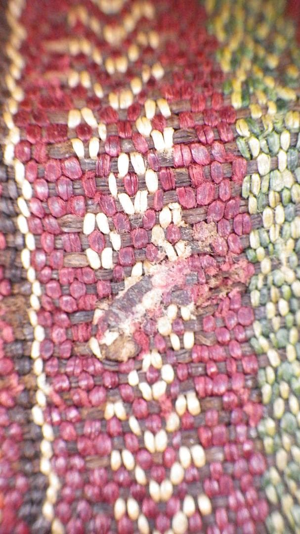 バゴボ族　アバカ（布芭蕉）製　模様綾織　筒状スカート　20世紀中頃