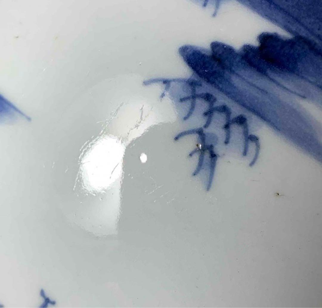 茶道具　染付山水水指