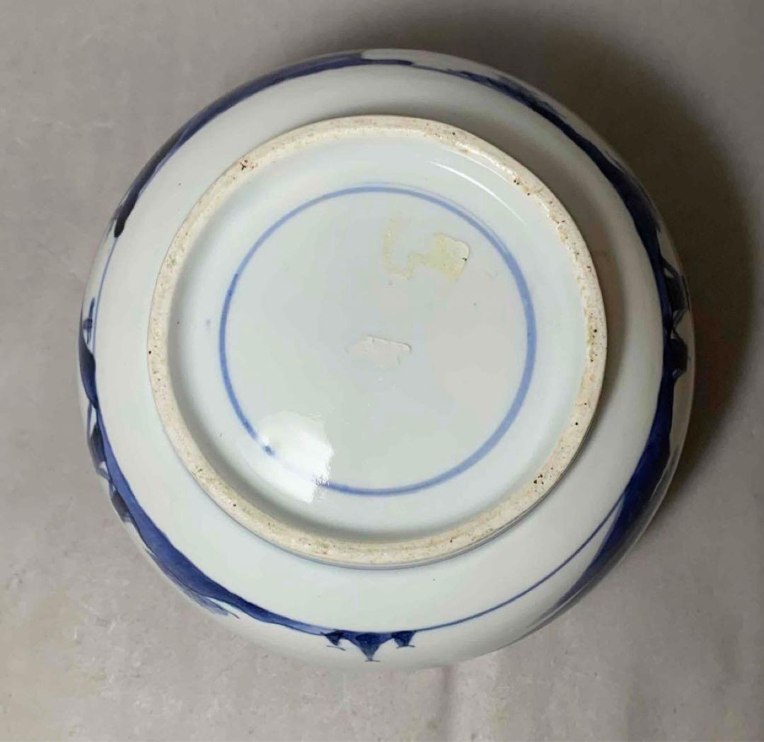 茶道具　染付山水水指