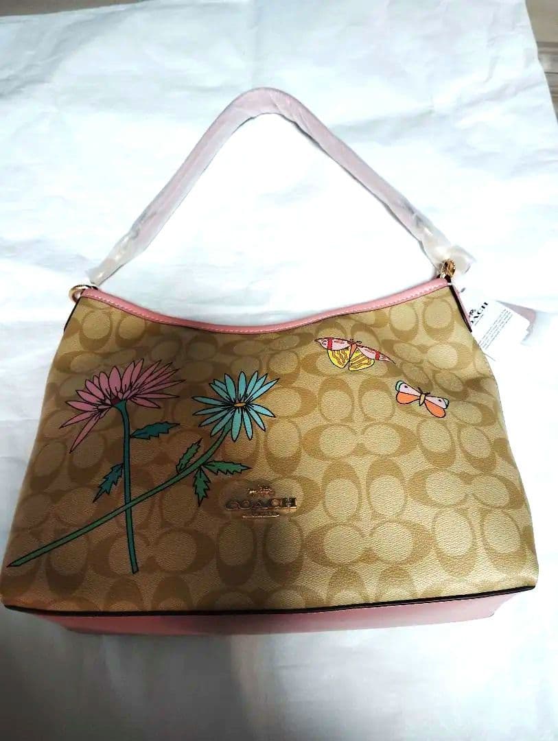 1/25まで大特価！新品　COACH 花と蝶 ショルダーバッグプラ袋布袋付