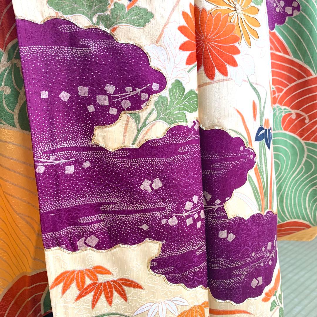 【りっこ　】【良好】振袖　正絹100% フルセット　155cmほどの方へ。