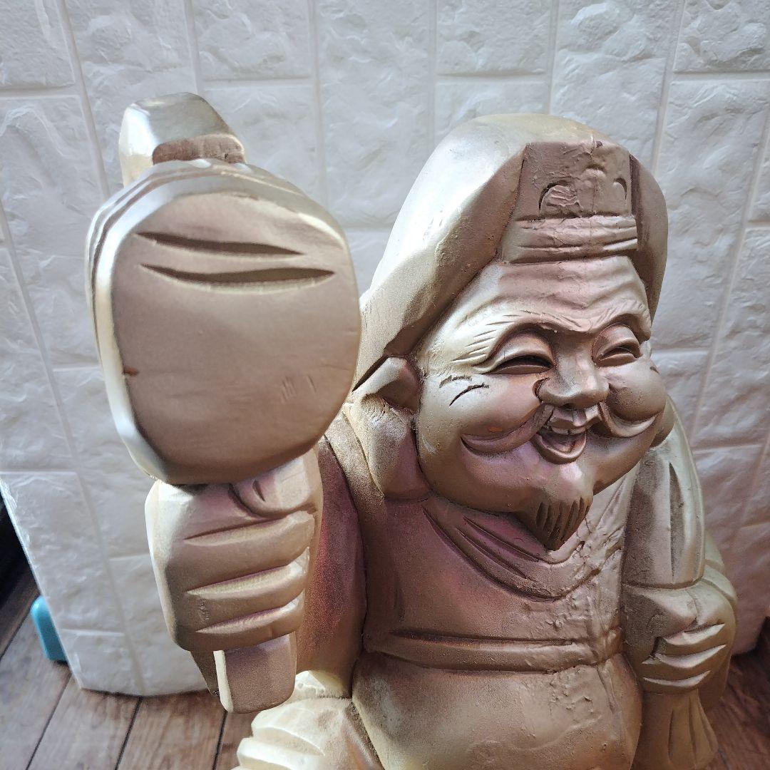 木彫り 大黒天 Statue Lucky God Vintage 彫刻 縁起物