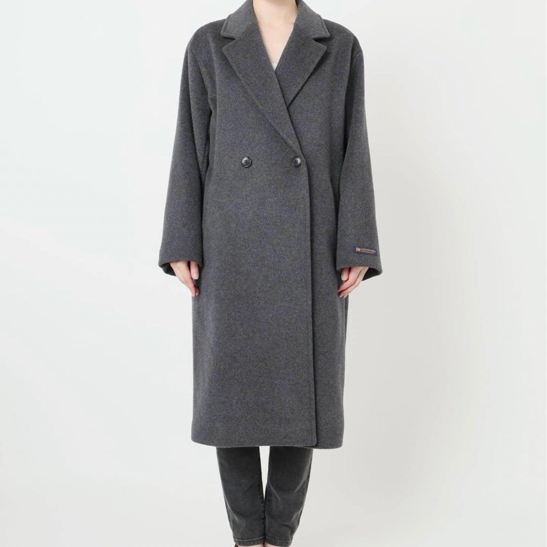 [新品タグ付き]スーパーファインビーバーチェスターコート　グレー 36