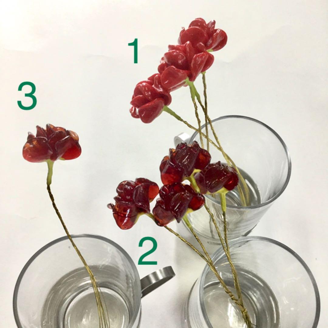 ※ガラス細工　薔薇　小　いろんな色　No. 1〜12 選んでね　バラ