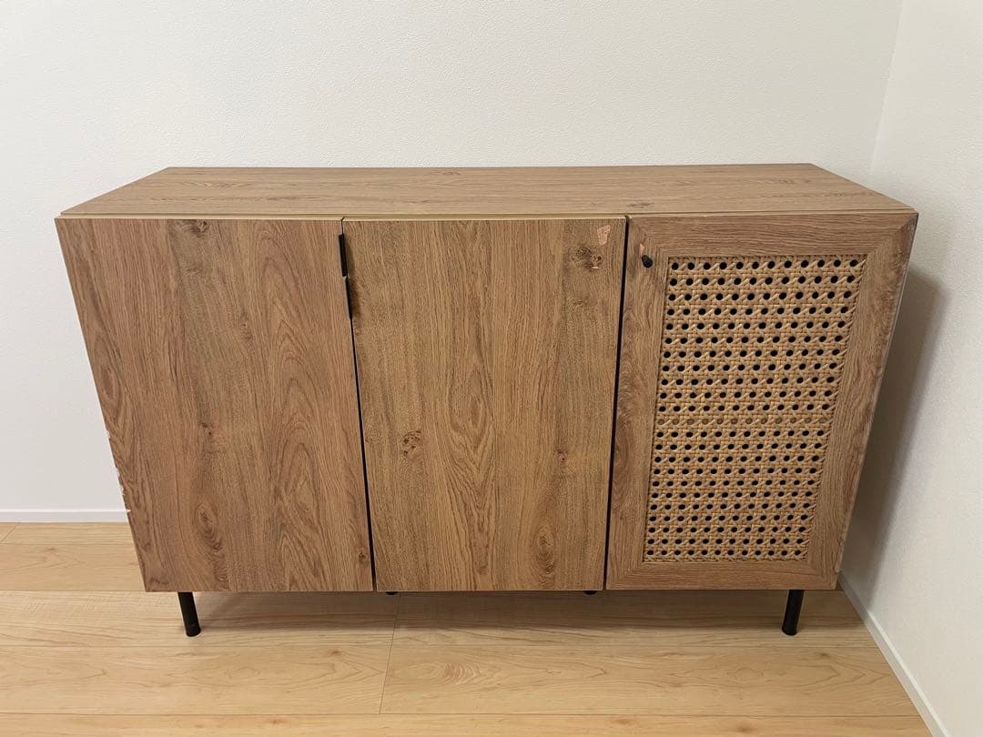 [幅120] ラタン調キャビネット リビングボード LOWYA ロウヤ