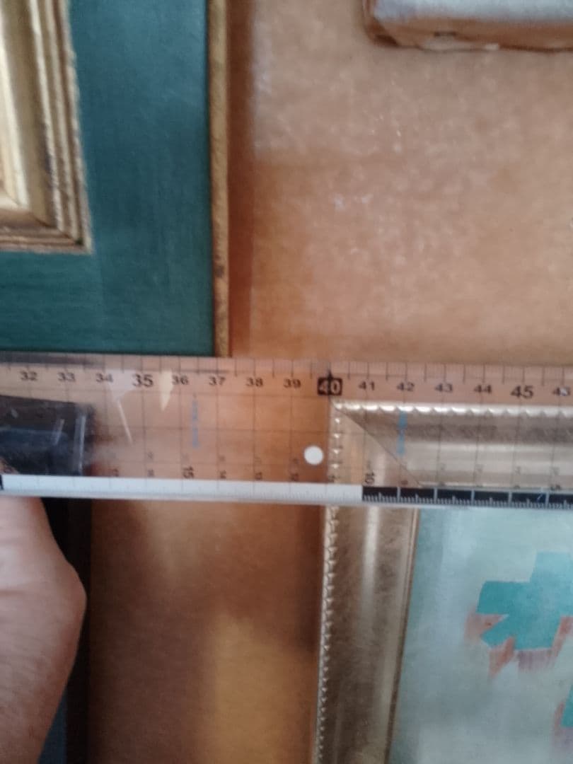 果物の静物 油彩画 緑と金のフレーム