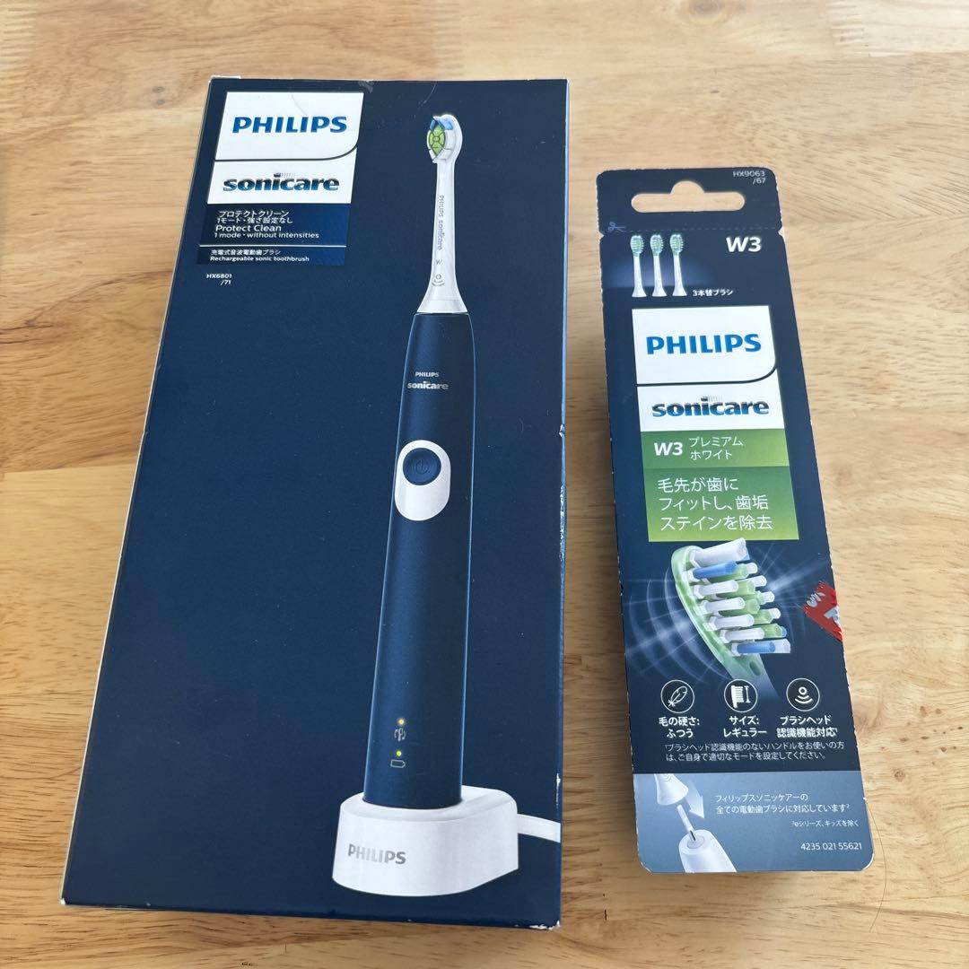 【新品未使用品】PHILIPS 電動歯ブラシ 本体 W3ブラシヘッド付き