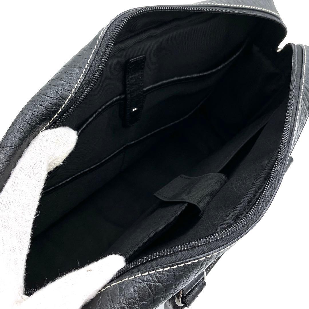 美品【クロコダイル本革】2wayバッグ　ビジネスバッグ　バイカラー