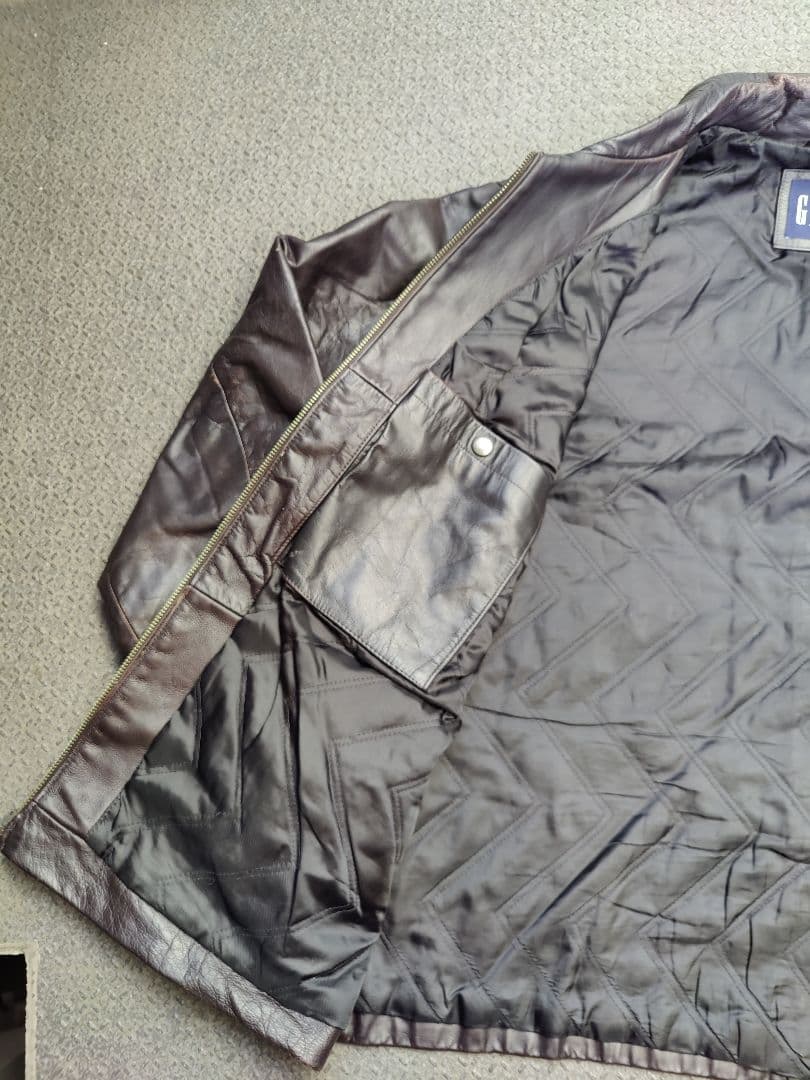 90s-00s old GAP レザー ジャケット ライダース　カーコート
