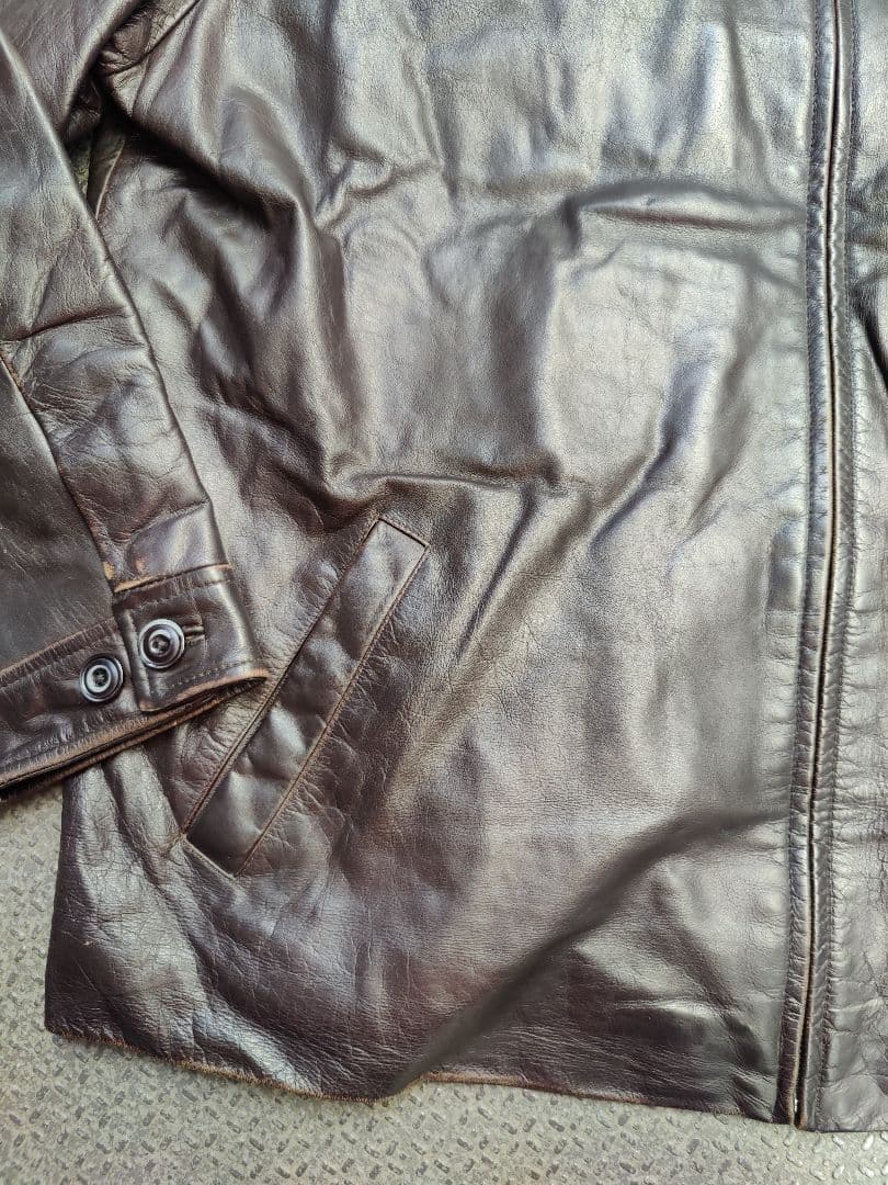 90s-00s old GAP レザー ジャケット ライダース　カーコート