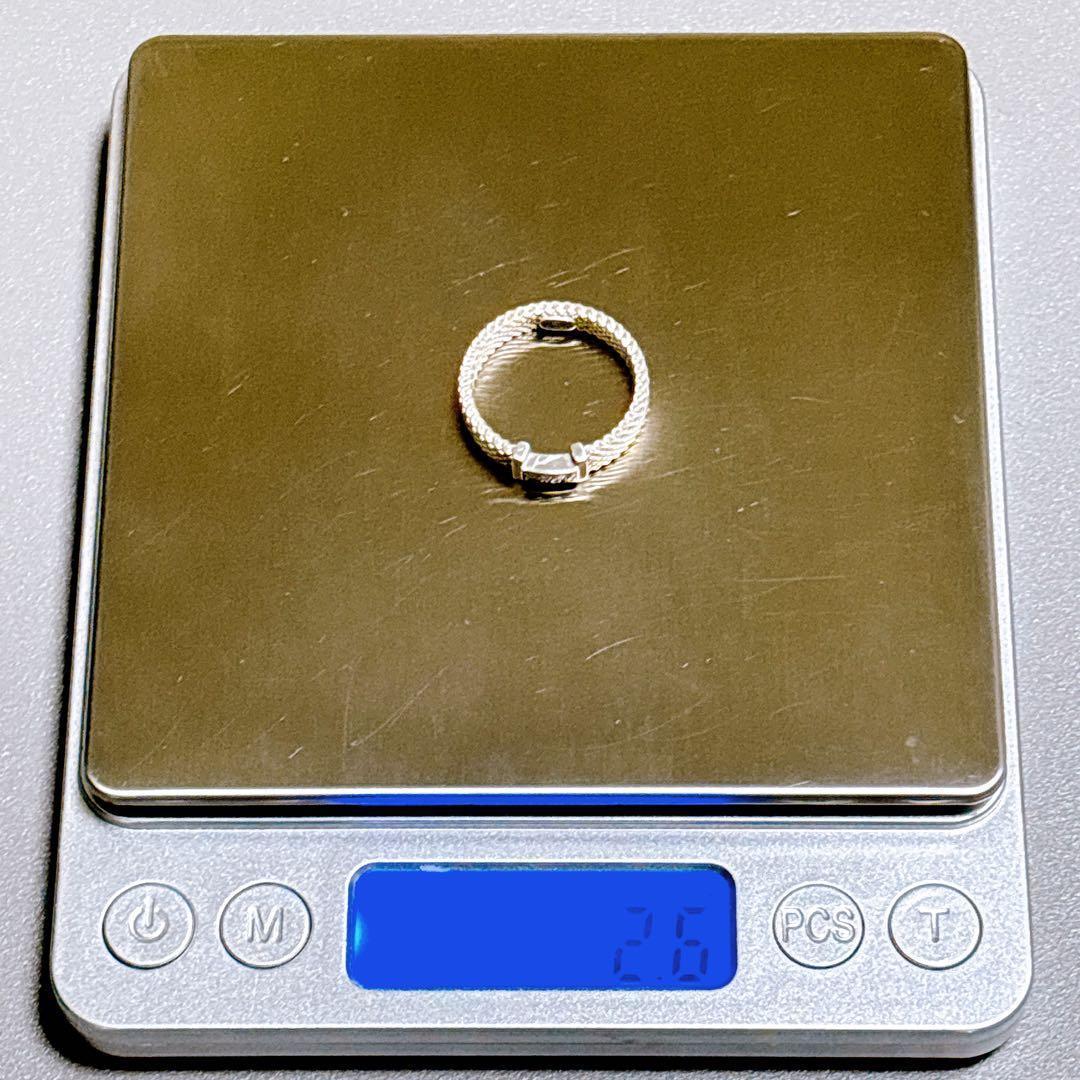 【美品】17号 ティファニー 3Pダイヤ サマセット メッシュ リング 925