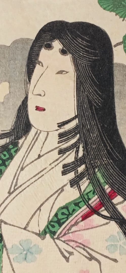 浮世絵版画、東繪畫夜競（小野小町)、橋本周延画明治19年出版