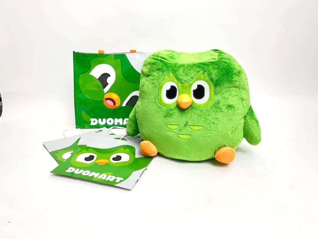 【デュオリンゴ】ラストワン賞ビッグデュオぬいぐるみ・ショッパー袋Duolingo