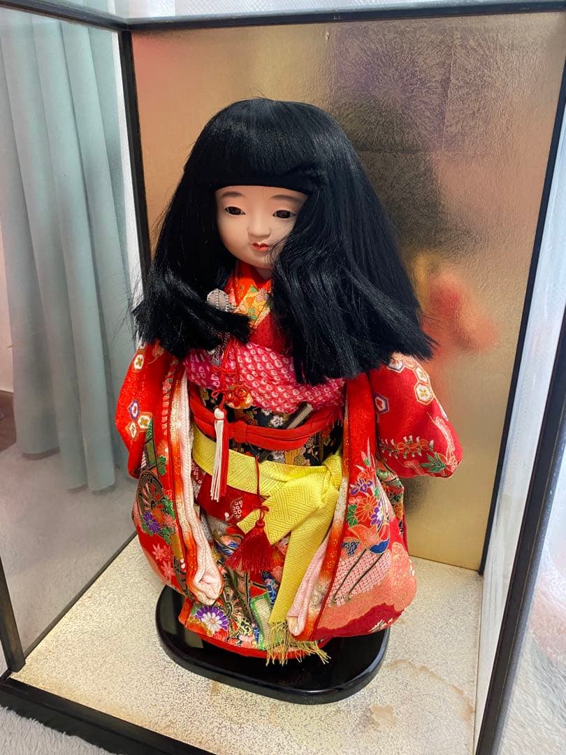 Japanese Antique DOLL 日本人形 ガラスケース付き 市松人形