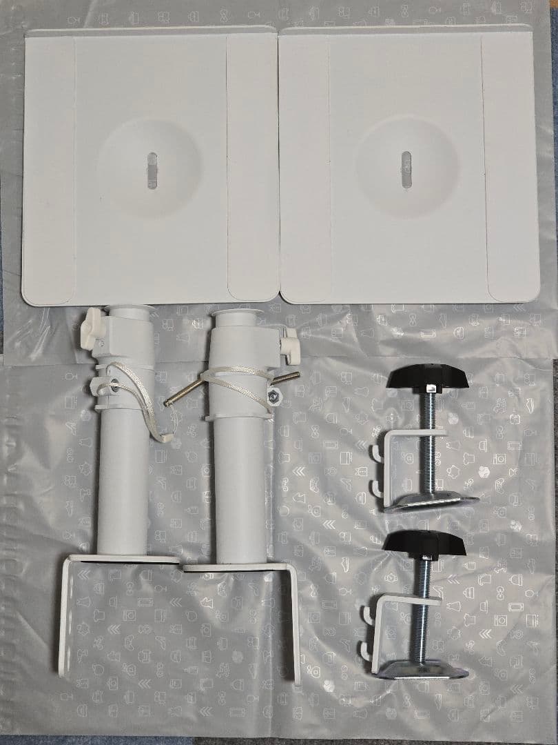 suptek ホワイト スピーカースタンド 高さ調整可能 デスクトップ