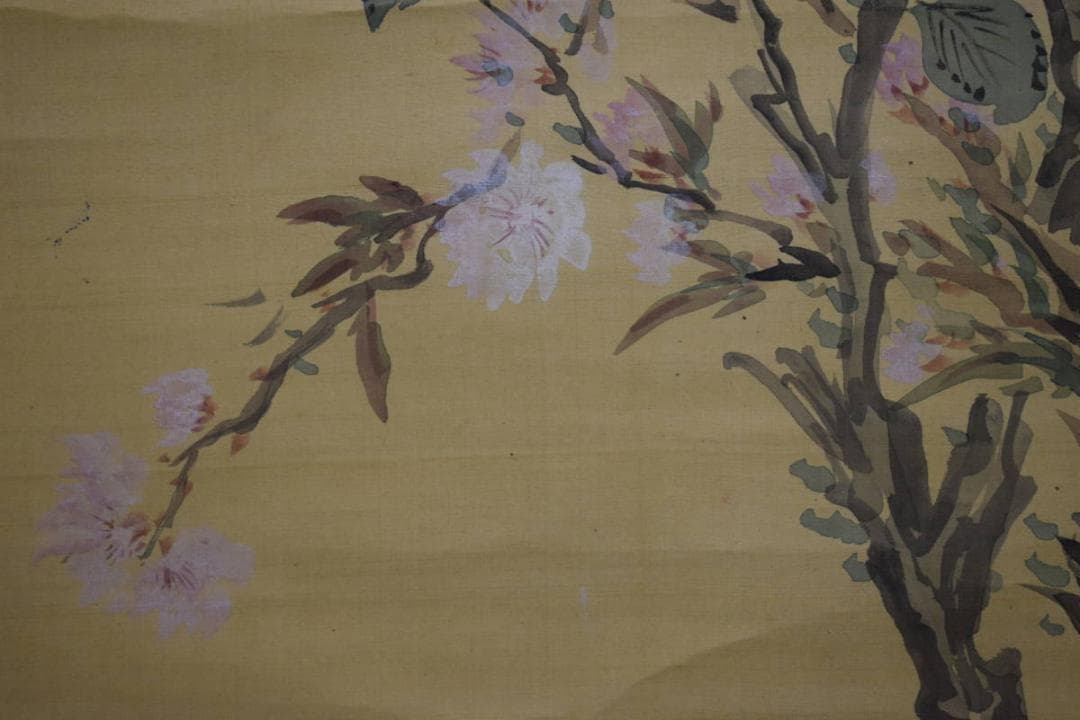 模写/椿椿山/王貌仙姿/紫陽花/絹表装/桐題箱付/布袋屋掛軸HG-122