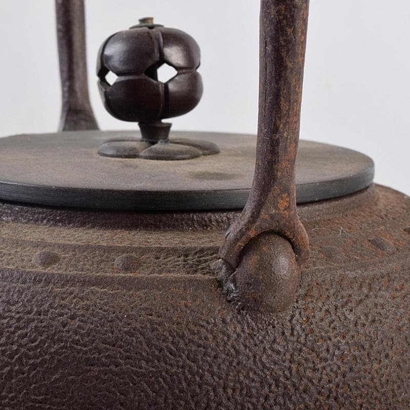 煎茶道具　釜師　佐藤浄清作　鋲打文　鉄瓶　鉄釜　M　R8983