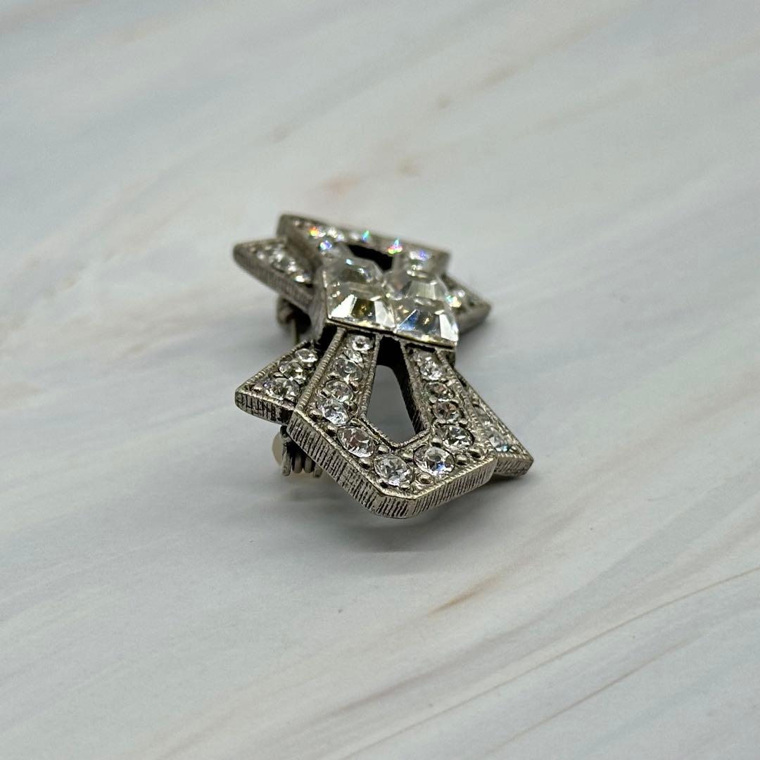 FOXEY ブローチ リボン ラインストーン クラッシック