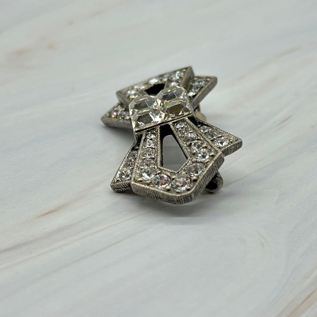 FOXEY ブローチ リボン ラインストーン クラッシック