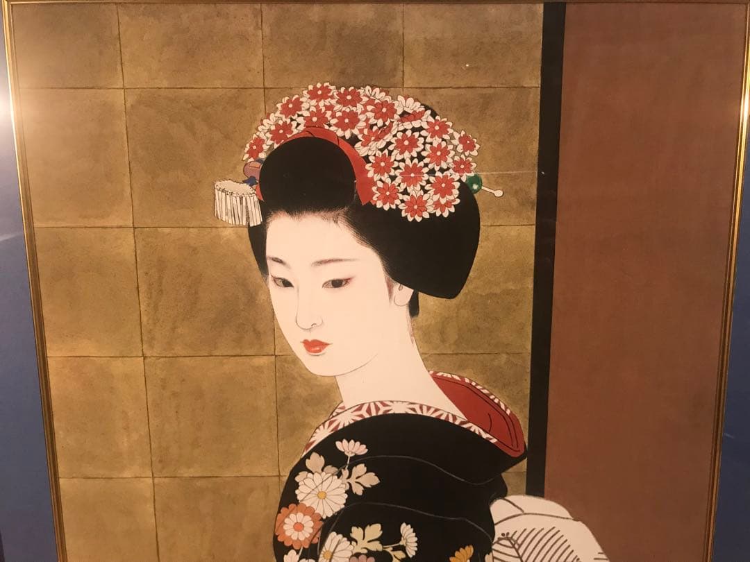 志村立美「舞妓(Ⅰ)」シルクスクリーン　刷り込みサイン・落款・作品証明シール有り