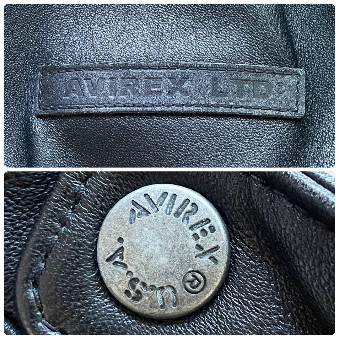 極美品 XLサイズ AVIREX【WEB&限定】ラムレザー ライダース