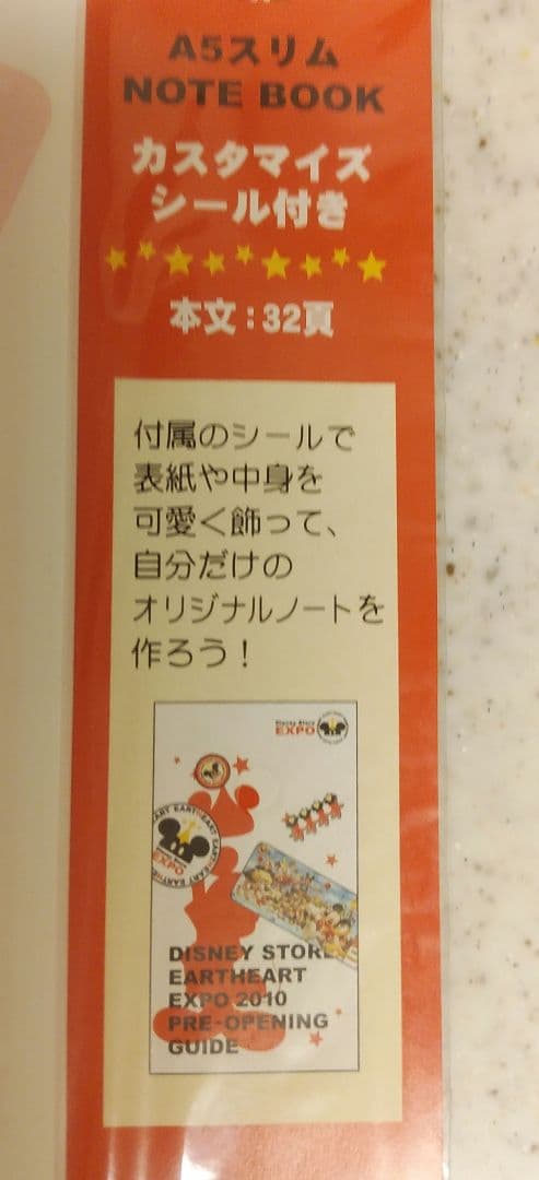 ディズニーストアエキスポ　ノート　チケット シール