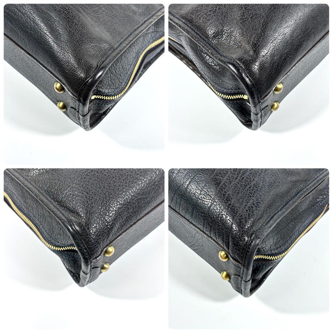 ✨外観美品✨ツチヤカバン ビジネスバッグ A4可 アルマス バッファロー 濃紺