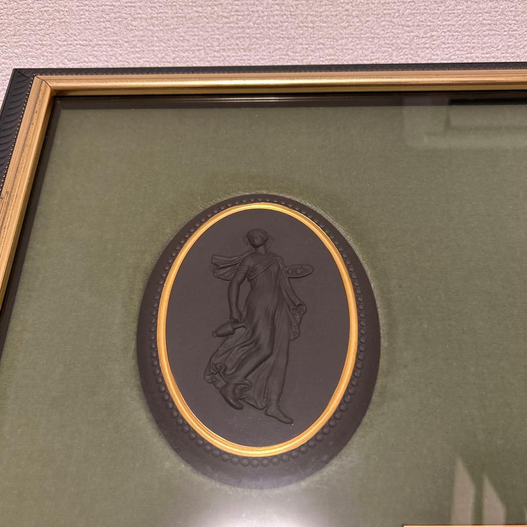 ウェッジウッド　ヘルクラネウムの壁画のダンサー　ジャスパーブラック　プラーク　額