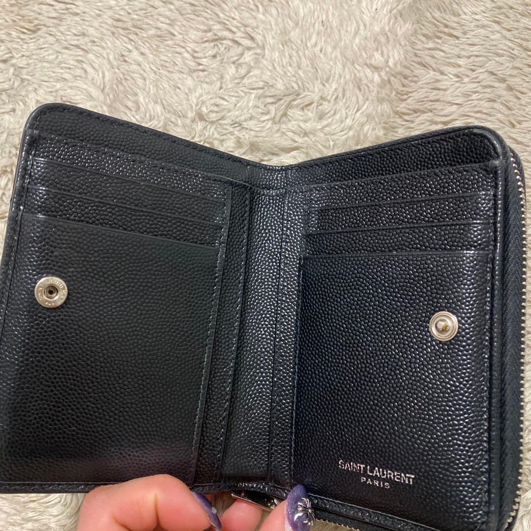 SAINT LAURENT ブラック二つ折り財布