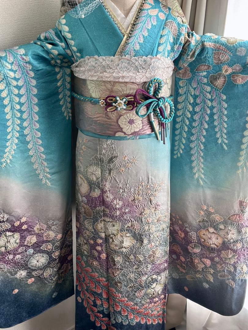 振袖 青色 フルセット