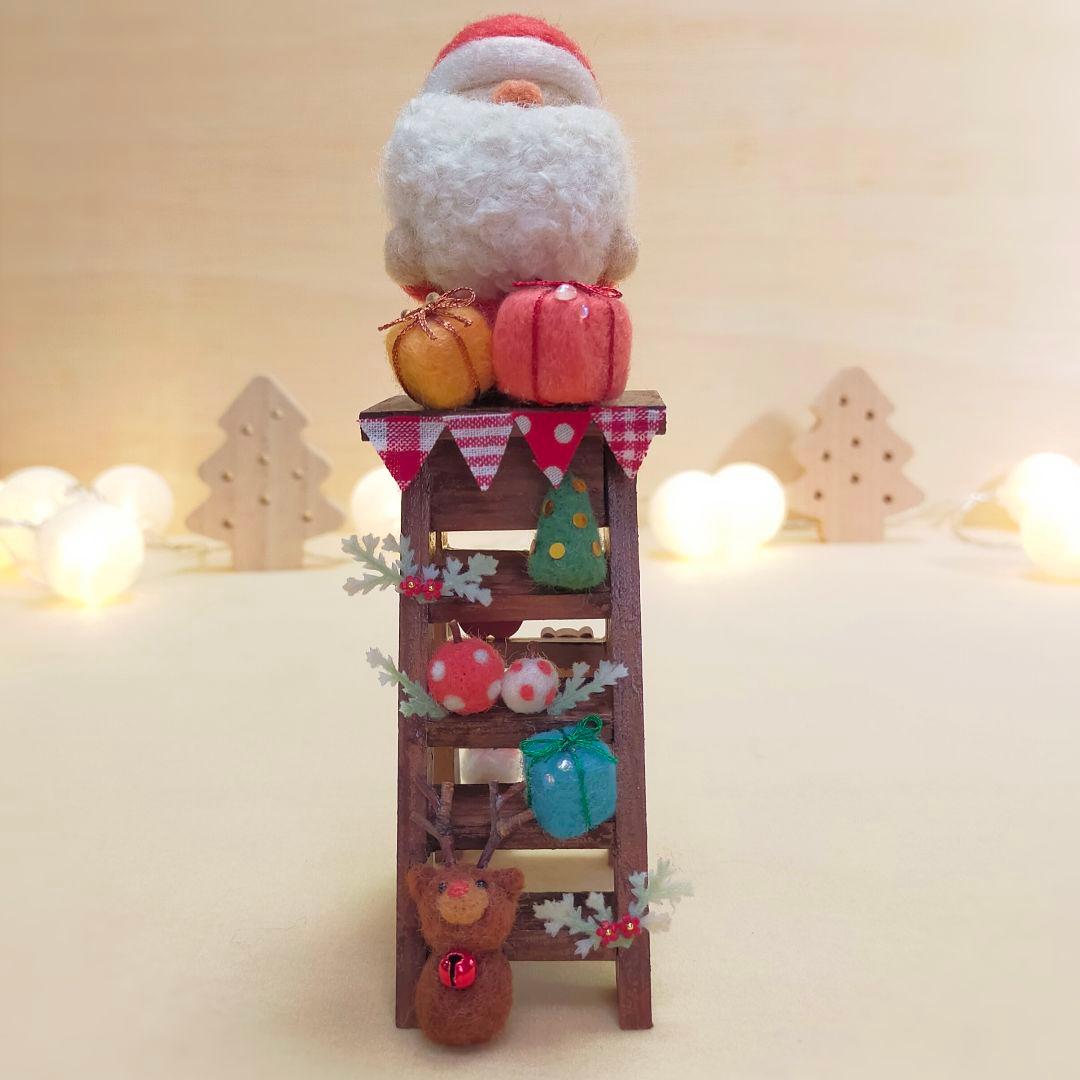 ✿羊毛フェルト✿もじゃもじゃおひげのサンタさん✿2025✿