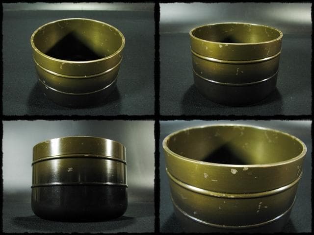 メル84937！唐銅 皆具 一揃 八尾 祥栄 鬼面耳付水指 建水杓立f68