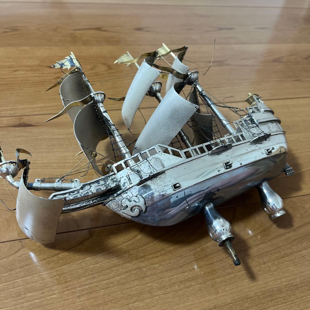 純銀製 置物 ヨット？○○船？ 現状品