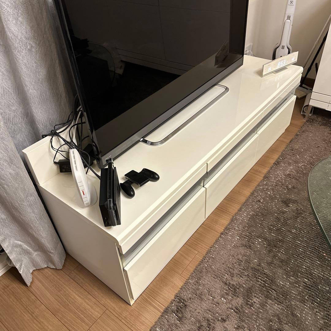 大塚家具ホワイト 引き出し式 テレビ台テレビボード